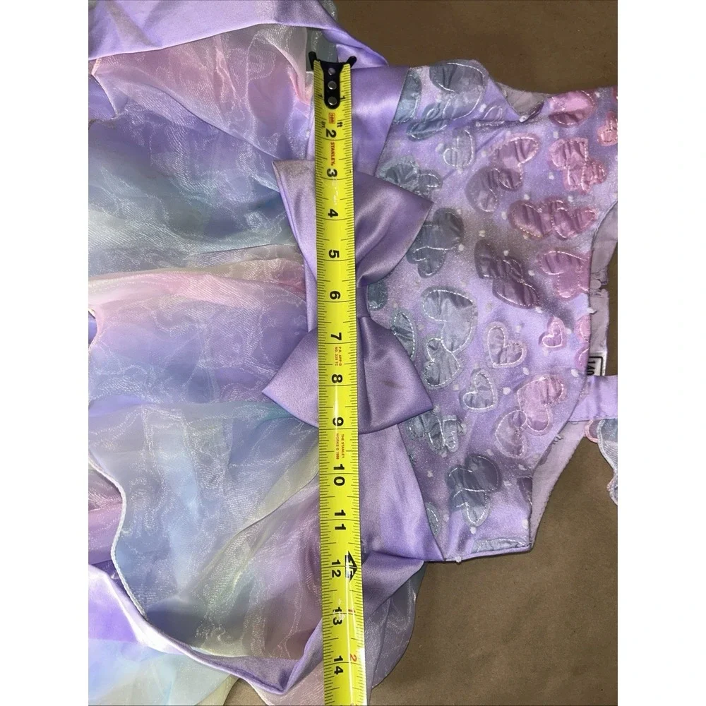 Girls Size 10 Pastel Rainbow Tiered Tulle Bow Party Dress Unbranded